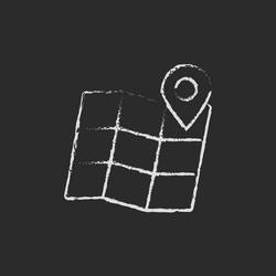 Chalk Map Pointer Icon vector image