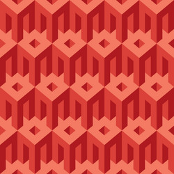 Geometric seamless pattern with simple 3d elements vector