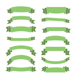 Green ribbon banners set Royalty Free Vector Image