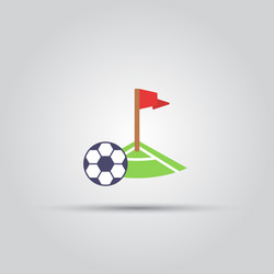 soccer corner kick and ball isolated icon vector