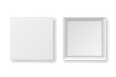 3d realistic opened and closed empty white vector image
