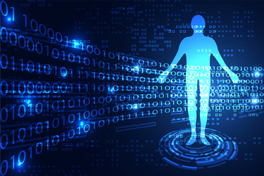 abstract technology science concept human binary vector image