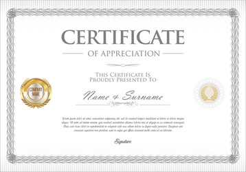 Certificate retro design template 2 vector