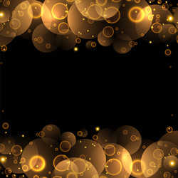 decorative golden bokeh background with empty vector image