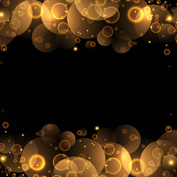 Decorative golden bokeh background with empty vector