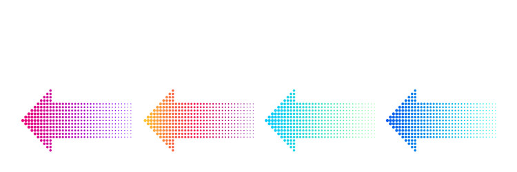 dotted arrow gradient design isolated elements vector image