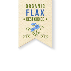 Flax round label with type design Royalty Free Vector Image