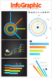 Retro infographics elements set information Vector Image