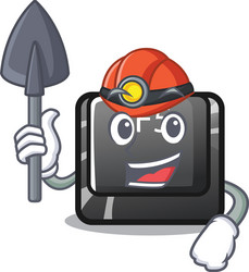 miner button f5 in shape cartoon vector image