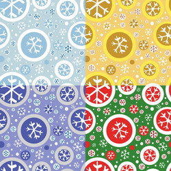 Snowflake Pattern - Four Colors vector image