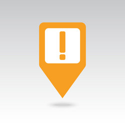 Warning attention exclamation mark pin map icon vector