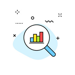 data analysis web icons in line style graphs vector image