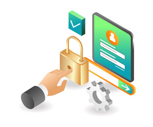 entering a password on personal computer account vector image