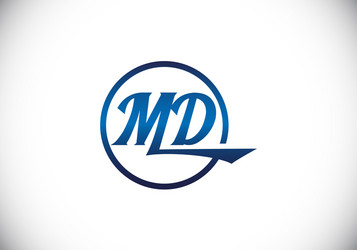 Initial monogram letter m d logo design template Vector Image