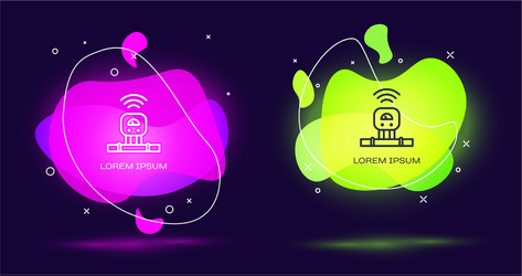 line smart sensor system icon isolated on black vector image