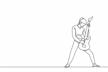 single one line drawing female musician playing vector