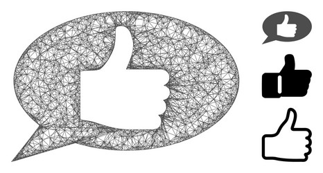 thumb up message polygonal web mesh vector image