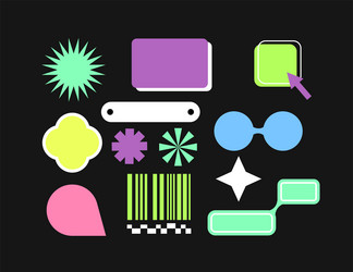 bright abstract ui elements collection vector image