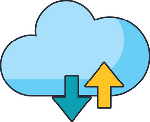 cloud computing upload and download symbol vector image
