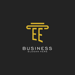 ee initial logo with simple pillar style design vector image