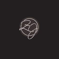 initials zj logo monogram with simple circle line vector image