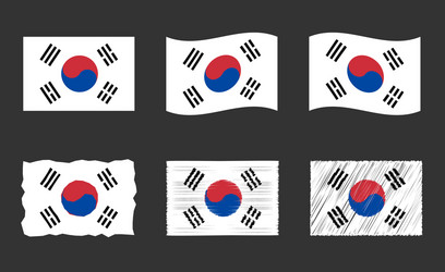 South korea flag official vector