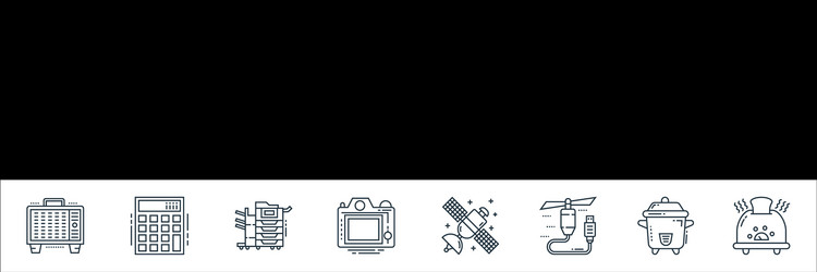 technology devices line icons linear set quality vector image