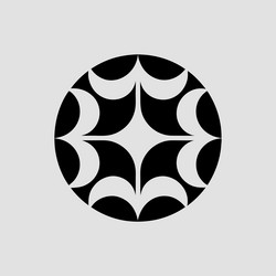 abstract geometric circular pattern in black vector image