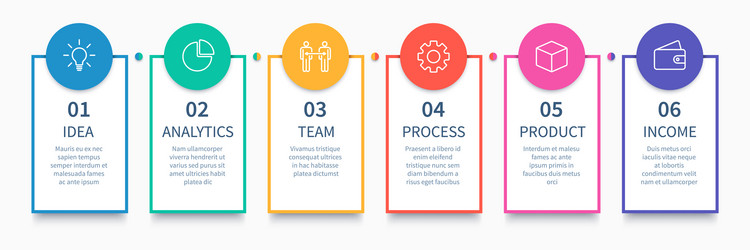 Process columns infographic business steps chart vector