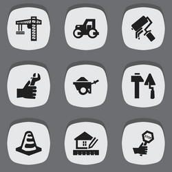 Set of 9 editable structure icons includes vector