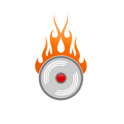 Alarm fire clock icon vector