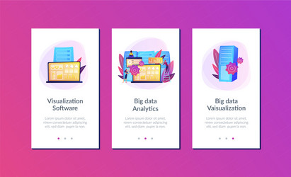 big data visualization app interface template vector image