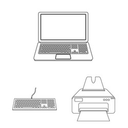 isolated object of laptop and device sign set vector image