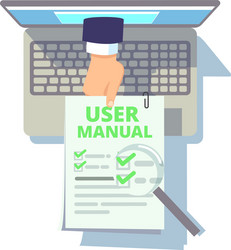 Online User Guide - Web Manual vector image