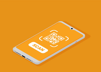 qr code verification service web banner isometric vector image