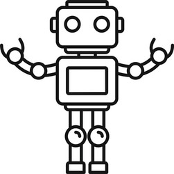 bot robot icon outline style vector image