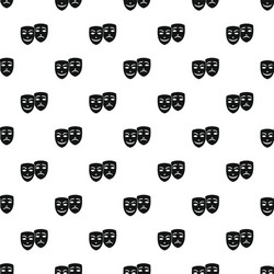 Comedy and tragedy masks pattern simple style vector