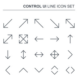 control ui thin line arrows icons vector image