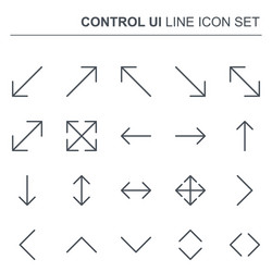 Control ui thin line arrows icons vector