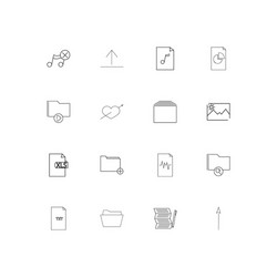 Files and folders sign simple linear icons set vector