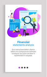 financial statement analysis person with tool vector