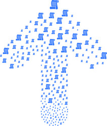 forward directional arrow figure with script roll vector image