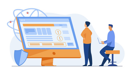 developers testing software vector image