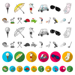 golf and attributes cartoon icons in set vector