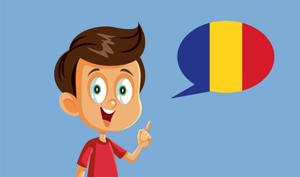 Little boy speaking romanian vector