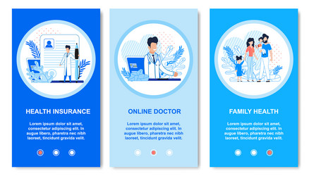 medical flat set for mobile app landing pages vector