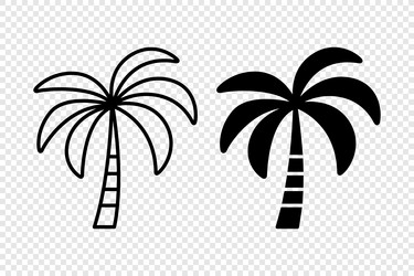 palm trees tree icon set isolated vector image