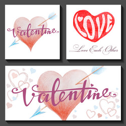 Romantic Valentine's Card Set vector image