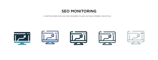 seo monitoring icon in different style two vector image