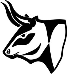 monochrome decorative head of bull with horns up Vector Image